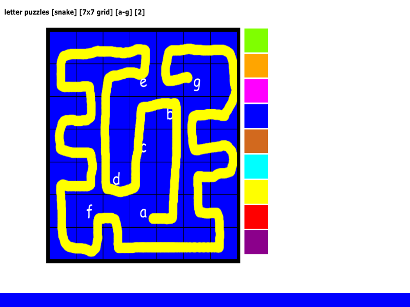 letter puzzles [snake] [7x7 grid] [a-g] [2]