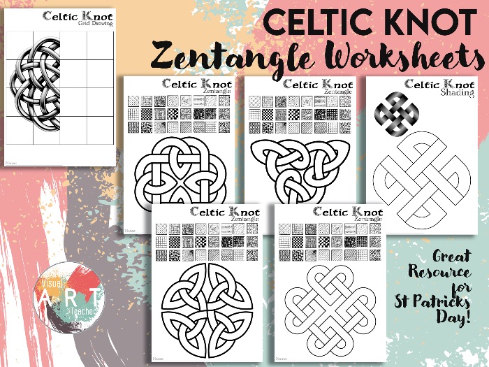 Celtic Knot Zentangle art worksheets