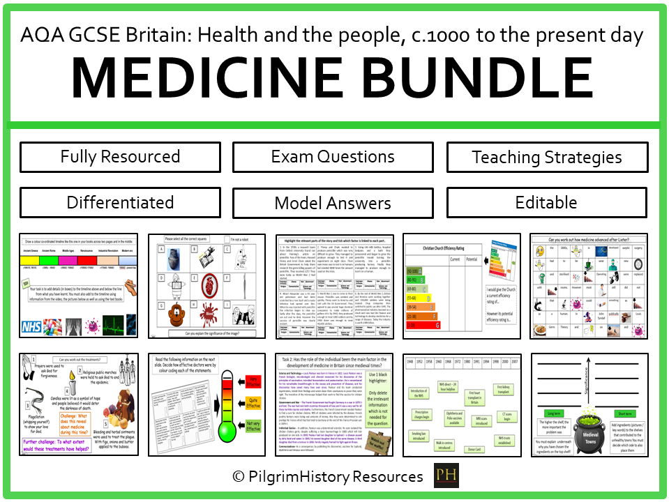 AQA GCSE Britain Health and the People: Medicine Through Time Complete Lessons & Resources Bundle