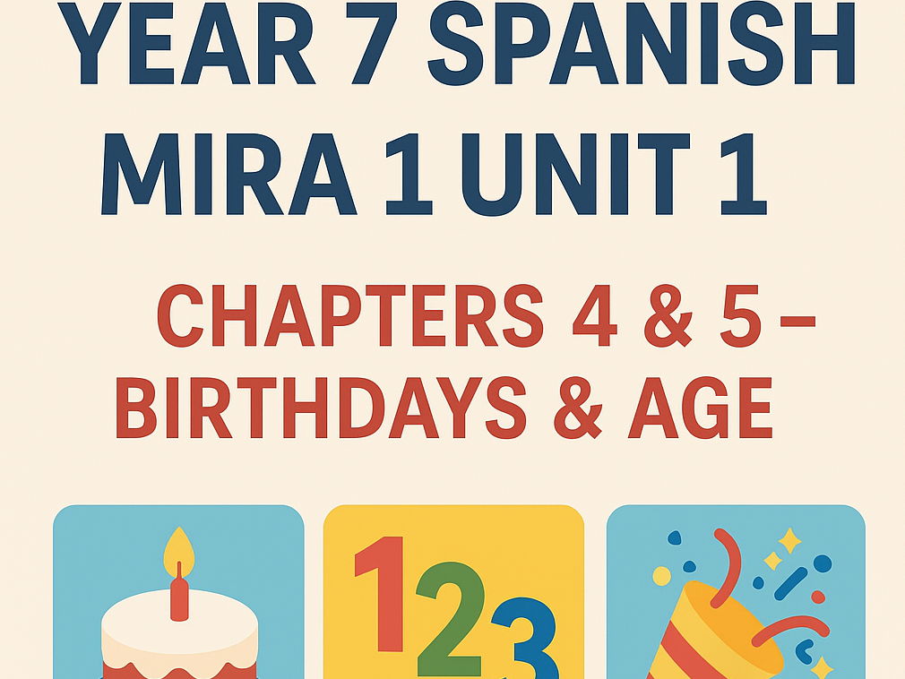 Year 7 Spanish | Mira 1 Unit 1 | Birthdays & Age Worksheets (Chapters 4–5)