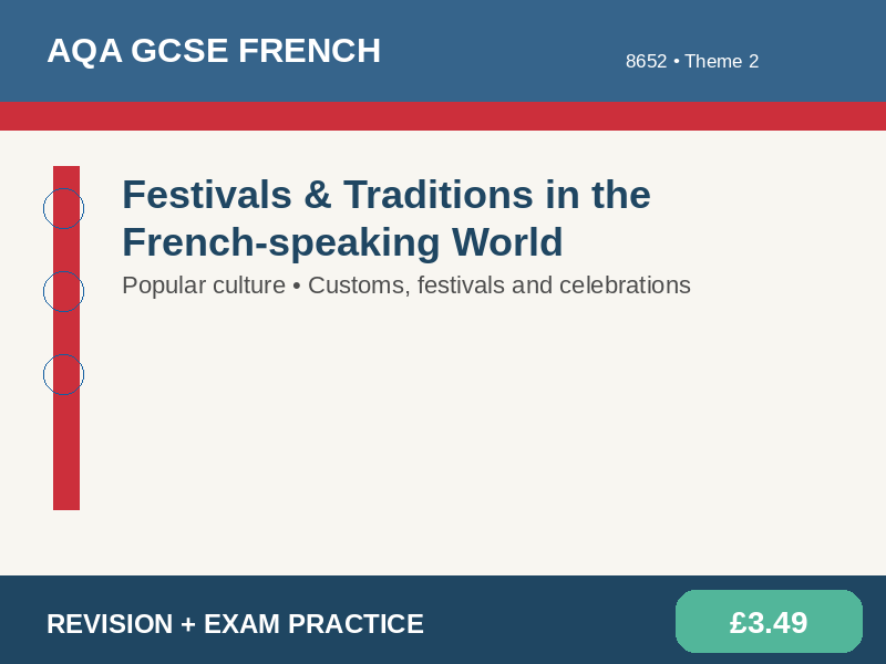 AQA GCSE French 8652 - Festivals & Traditions in the French-speaking World
