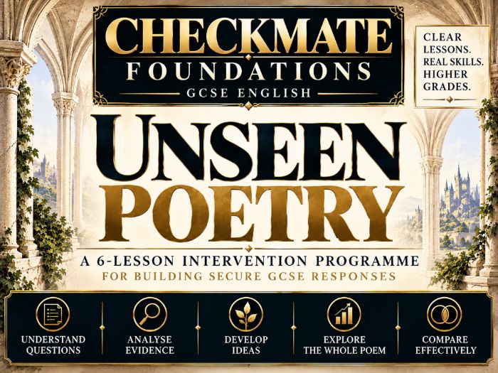 CHECKMATE FOUNDATIONS: UNSEEN POETRY AQA GCSE English Literature – The Complete 6-Lesson Foundation