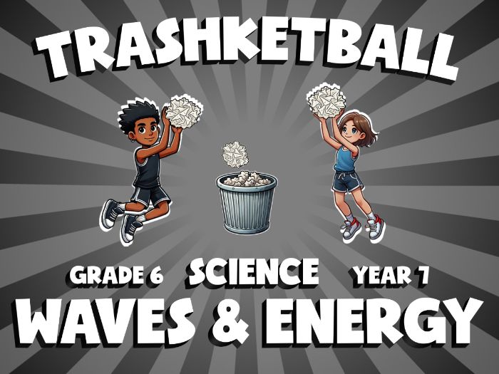 Waves & Energy TRASHKETBALL Science Game | No-Prep Year 7 Review Activity