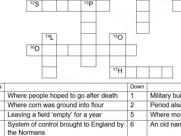 Medieval England (Crossword)