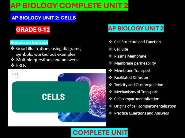 AP Biology Unit 2: Cells Complete Unit