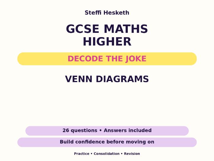 Venn Diagrams | GCSE Decode the Joke + Answers