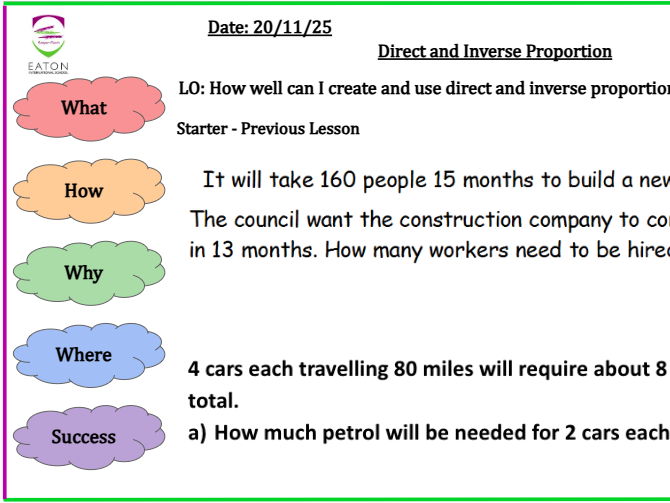 Direct and Inverse Proportion KS4