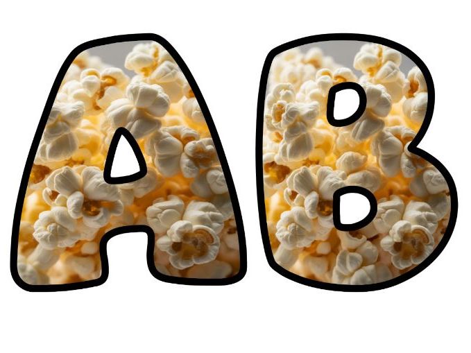 Salty Popcorn Alphabet Letters | Classroom Display, A-Z 0-9 and Signs