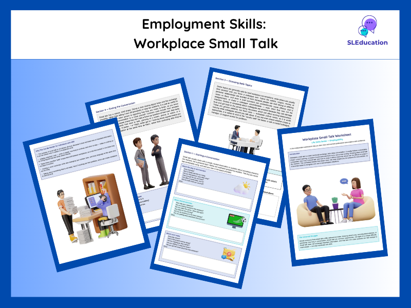 Workplace Small Talk Worksheet | Life Skills for Autism | Employability Skills | ASD