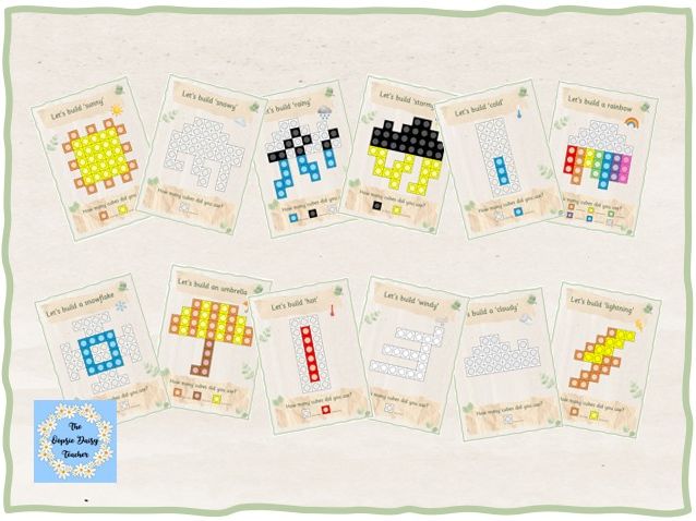 Multilink/Snap Cube Challenge Cards - Weather (Natural Theme)