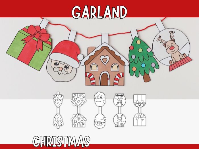 Printable Christmas Garland - Craft for Kids