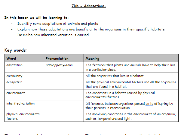7D Ecosystems KS3 Exploring Science Biology Lessons