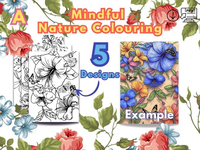 Mindful Nature Colouring- Pack A