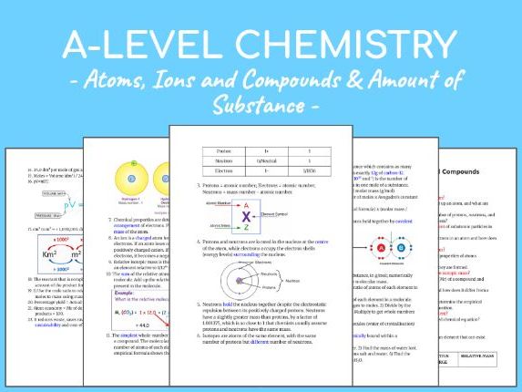 CONCISE A* A Level Chemistry Topic Atoms, Ions and Compounds & Amount of Substance Revision Notes