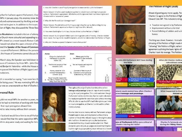 KS3/Common Entrance Making of the UK/GCSE - Charles I: The Petition of Right Lesson Pack