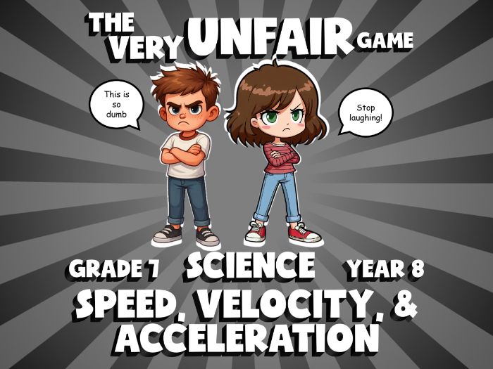 Speed, Velocity, & Acceleration VERY UNFAIR GAME | No-Prep Year 8 Science Review Activity