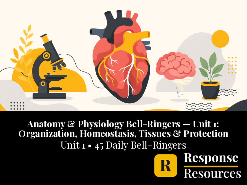 Anatomy & Physiology Bell Ringers Unit 1 - 45 Daily Warm-Ups (Grades 9-12)