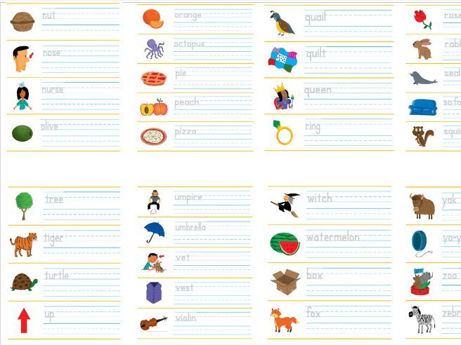 Kindergarten Handwriting Practice A to Z – 3-Line Guided Writing Worksheets