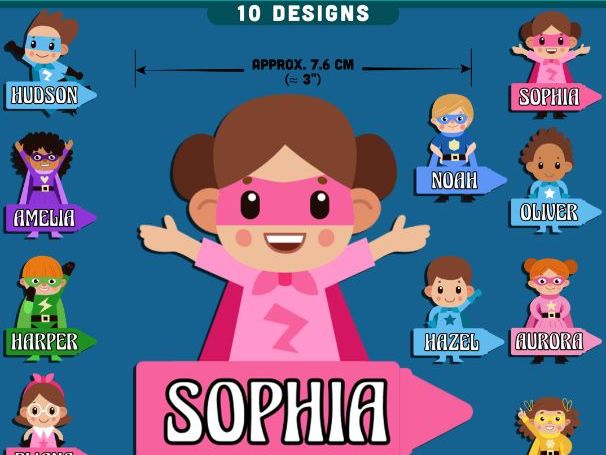 Superhero Name Tags, Editable Locker & Cubby Labels, Bold Student Space Decor