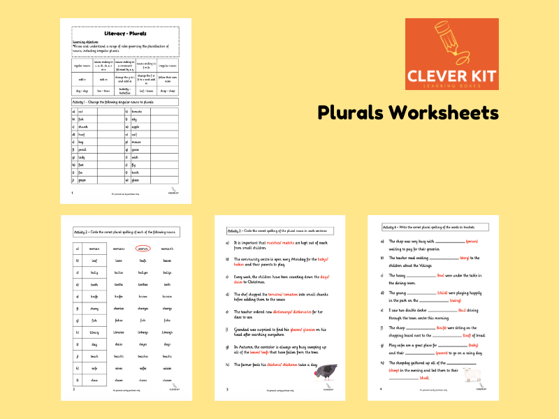Plurals Worksheets
