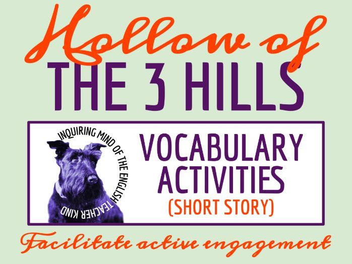 "The Hollow of the Three Hills" by Nathaniel Hawthorne Vocabulary Worksheet, Crossword & Word Search