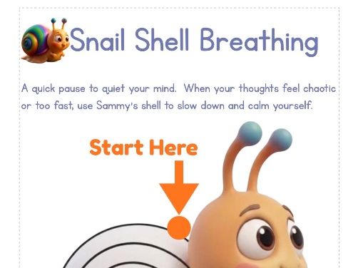 Snail Shell Breathing Poster & Mindfulness Activity (Sensory Overload / Calm Down Corner)