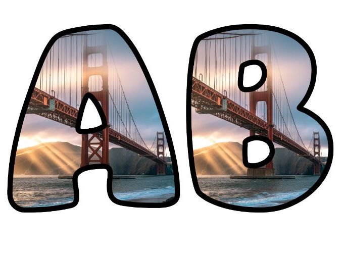 Golden Gate Bridge Usa Themed Lettering Set | Classroom Display | Upper & Lowercase, 0-9