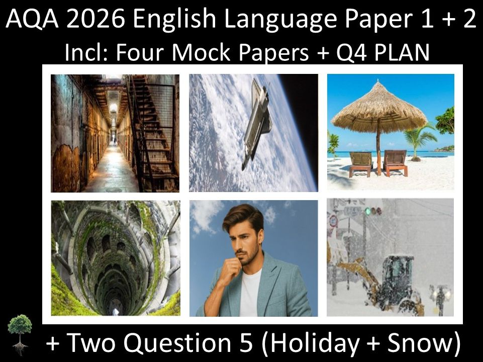 Four AQA 2026 English Language Paper 1 + 2 | Q4 PLAN + Question 5 (HOLIDAY + SNOW)