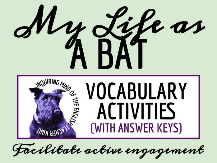 "My Life as a Bat" by Margaret Atwood Vocabulary Games | Crossword Puzzle | Word Search | Worksheet