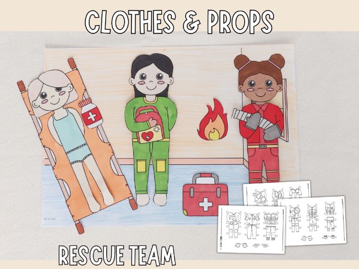 Add-On Set Paper Dolls - Rescue Team
