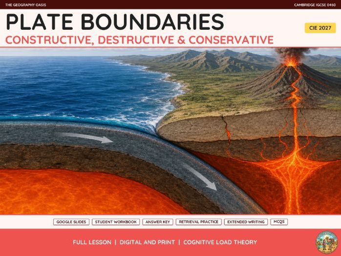 Plate Boundaries | IGCSE Geography 0460 | Slides & Workbook