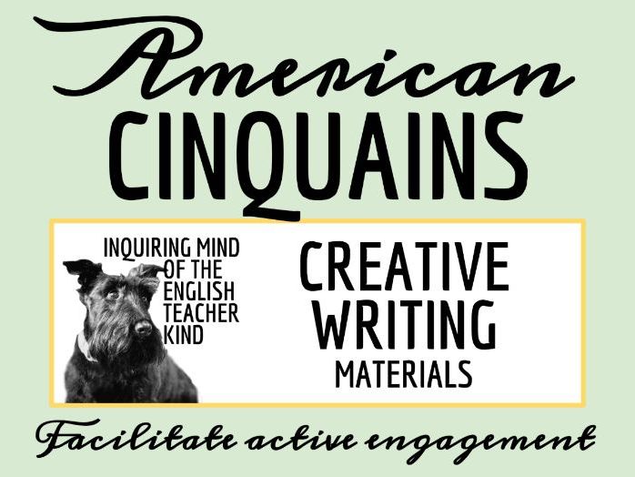 American Cinquain Poetry Activity with Outline and Exemplar for Creative Writing