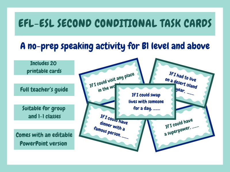 EFL-ESL Second Conditional Speaking Task Cards