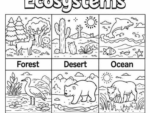 Ecosystems and Habitats Colouring Page