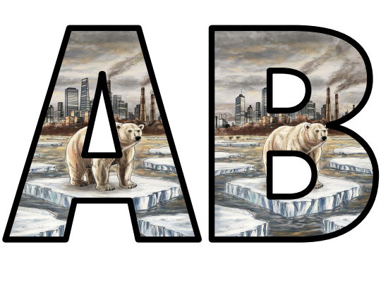 Climate Change Geography Lettering Set Display Title Letters Numbers Signs
