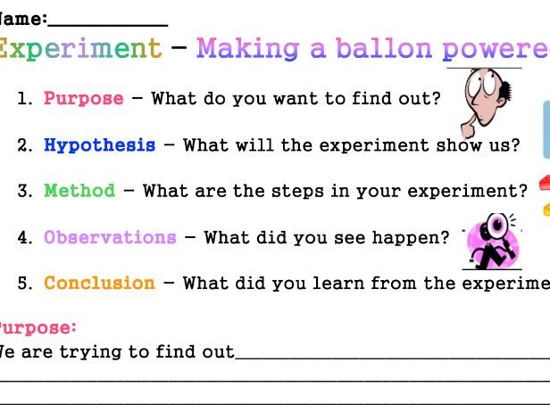Science Experiment Record Sheet KS2