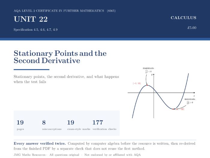 AQA Level 2 Further Maths - Calculus: Stationary Points