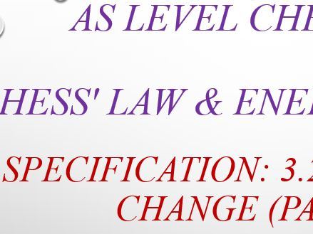 Lesson 1 - Hess' Law Combustion Data Given