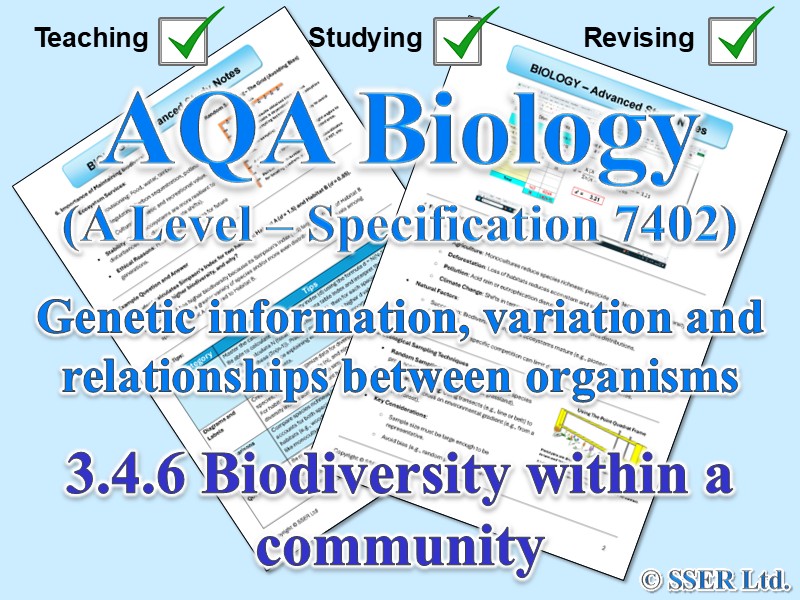 BIOA_AQA Topic Notes: 3.4.6 Biodiversity within a community