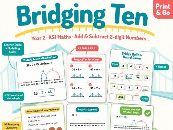 Bridging 10 Year 2 Addition Subtraction Pack