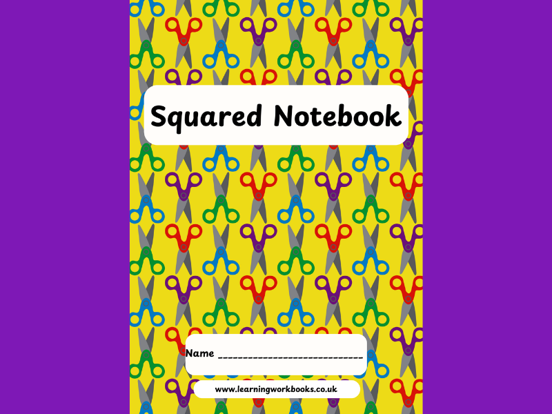 School Pattern 7mm Squared Notebook 16