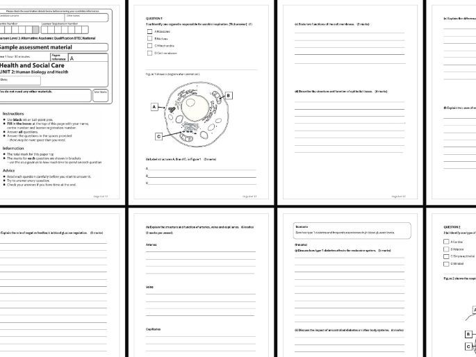 AAQ BTEC Health & Social Care Unit 2 Human Biology Mock Exam A
