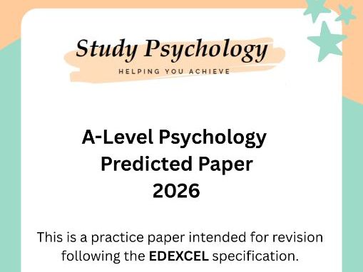 A-Level Psychology Practice Exam Papers & Mark Schemes 2026 for Pearson Edexcel