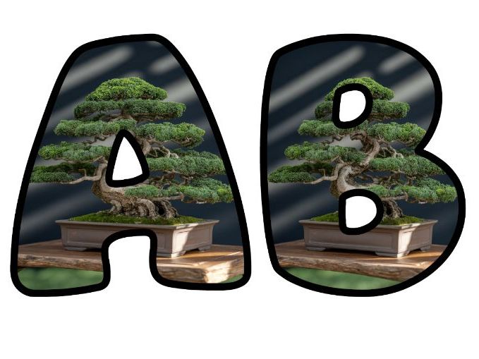 Bonsai Tree Martial Arts Classroom Display | Lettering Set | Upper & Lowercase, 0-9 and Signs