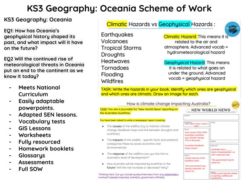 Ks3 Geography Oceania SOW