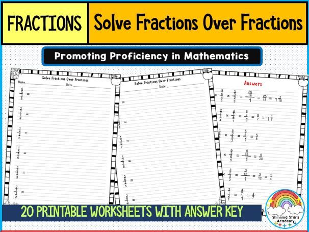 Solve Fractions over Fraction Division Problems Worksheets | Printable Math Practice