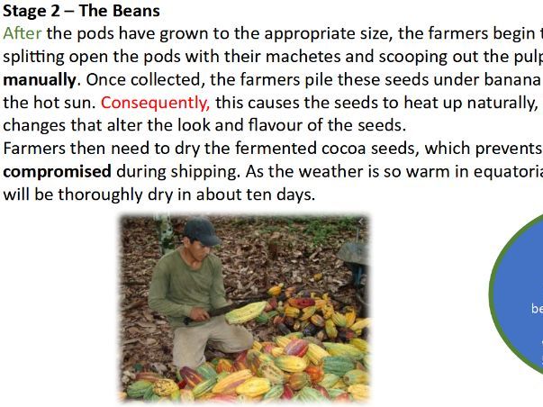 How chocolate is made - Causal Conjunctions