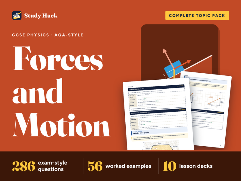 GCSE Physics Forces and Motion Complete Pack (AQA-style): Newton's Laws, Motion Graphs, Momentum