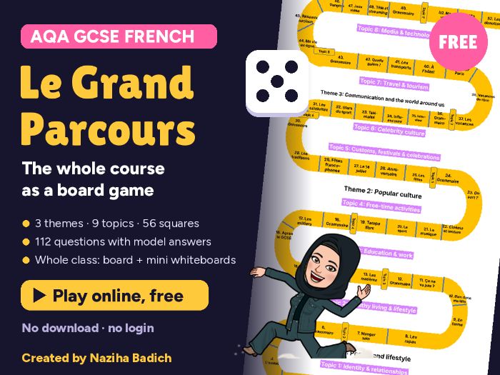 Le Grand Parcours – AQA GCSE French Revision Board Game