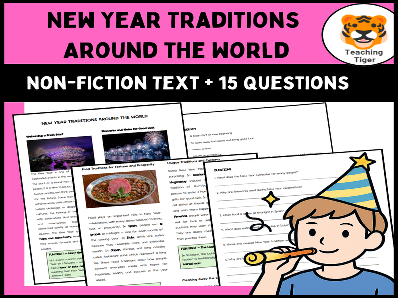 New Year Traditions Around the World – Reading Comprehension & Questions (KS2 / KS3)